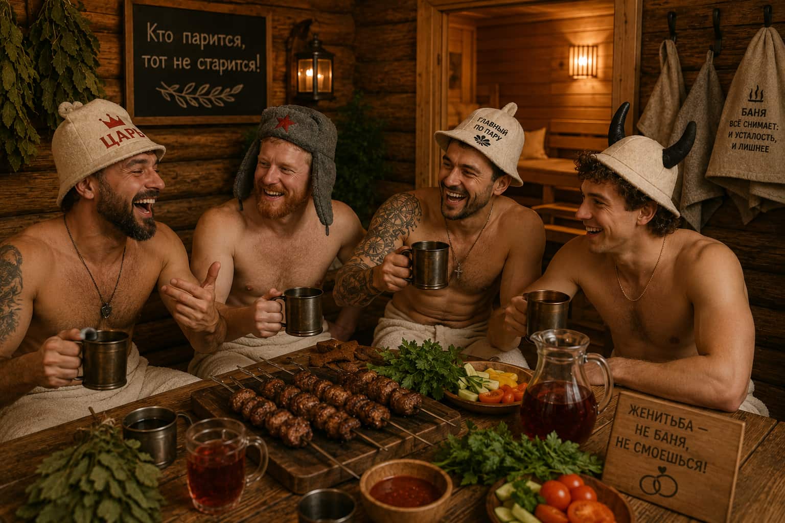 Мальчишник в сауне