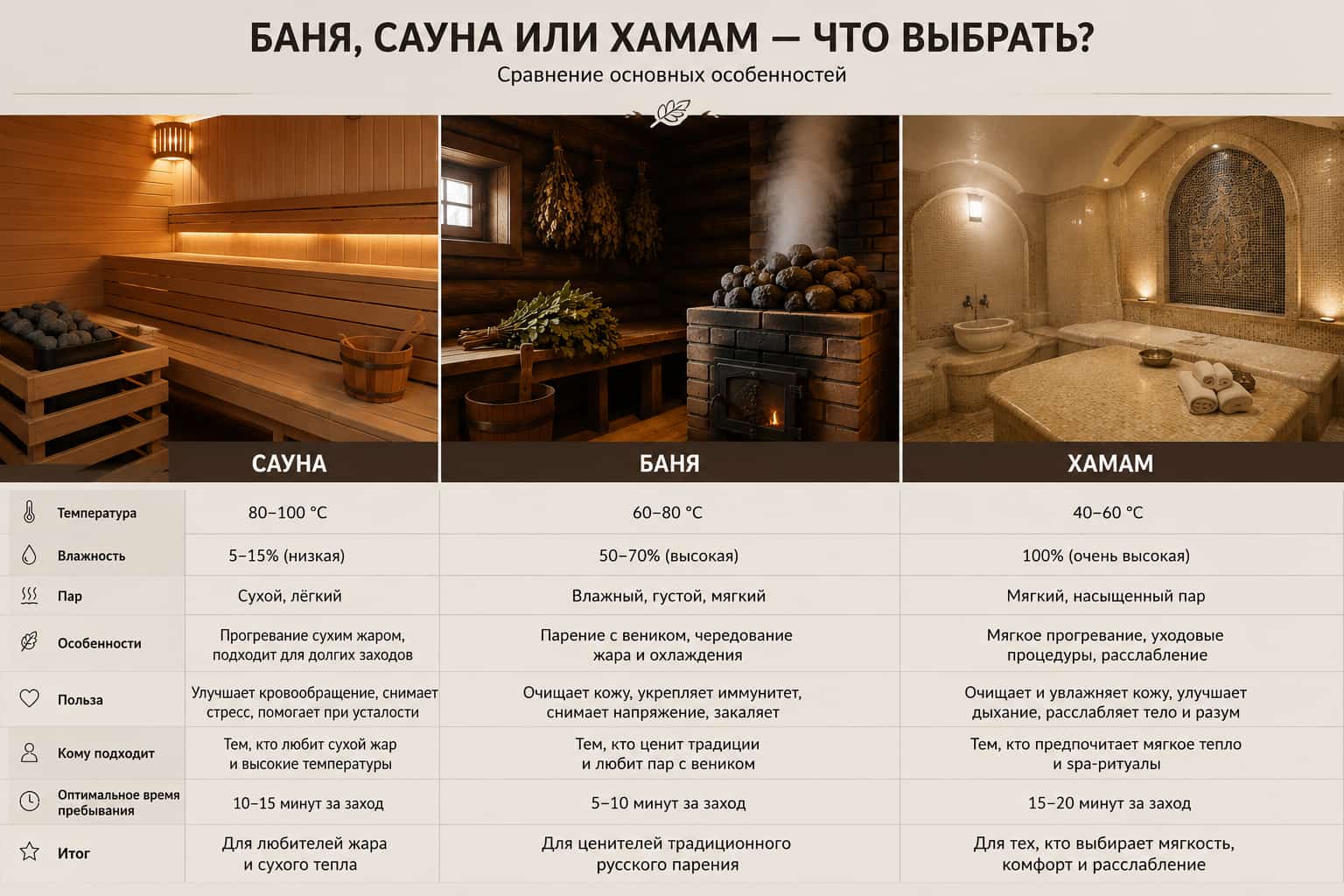 Баня сауна или хамам